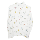 ZARA Womens Printed Shirt White Collared Long Sleeve Crazy Pattern S