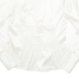 ZARA Womens Shirt Cream Collared Long Sleeve M