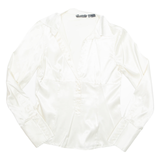 ZARA Womens Shirt Cream Collared Long Sleeve M