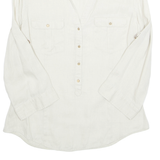 ZARA Womens Shirt Beige Collared Long Sleeve S