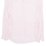 ZARA Womens Blouse Pink V-Neck Long Sleeve XS