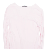 ZARA Womens Blouse Pink V-Neck Long Sleeve XS