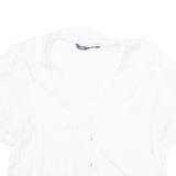 ZARA Sheer Womens Blouse White V-Neck M