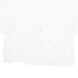 ZARA Sheer Womens Blouse White V-Neck M