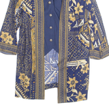 LADY CAROL NEW YORK Womens Printed Blouse Blue V-Neck Crazy Pattern L