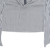 MISS SELFRIDGE Womens Off Shoulder Top Black Long Sleeve Gingham UK 8
