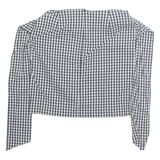 MISS SELFRIDGE Womens Off Shoulder Top Black Long Sleeve Gingham UK 8