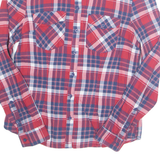 DIVIDED Womens Printed Shirt Red Collared Long Sleeve Check S