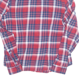 DIVIDED Womens Printed Shirt Red Collared Long Sleeve Check S