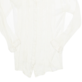 ZARA Sheer Womens Shirt Beige Long Sleeve M
