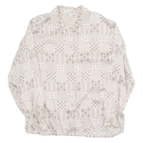 Womens Printed Shirt Pink Collared Long Sleeve Silk Floral L