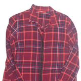 Womens Printed Shirt Maroon Collared Long Sleeve Check M