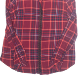 Womens Printed Shirt Maroon Collared Long Sleeve Check M