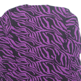 Open Womens Kimono Top Purple Long Sleeve Crazy Pattern M