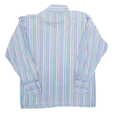 Womens Printed Blouse Blue High Neck Long Sleeve Striped M
