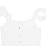 H&M Womens Ruffle Top White V-Neck UK 18