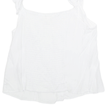 H&M Womens Ruffle Top White V-Neck UK 18