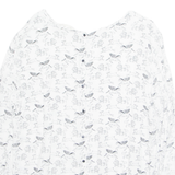 Animals Womens Printed Top White Long Sleeve Crazy Pattern L