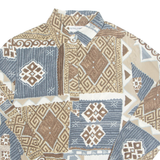 ALFRED DUNNER Elasticated Hem Womens Printed Shirt Brown Crazy Pattern M