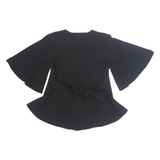 ZARA Belted Womens Blouse Black XS
