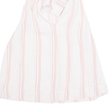 MNG SUIT Tie Neck Womens Printed Vest Pink V-Neck Striped XS