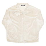 WI-FI Womens Blouse Beige Collared Long Sleeve M