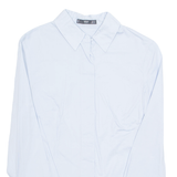MNG BASICS Womens Shirt Blue Collared Long Sleeve XS