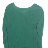 Womens Blouse Green V-Neck Long Sleeve M