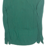 Womens Blouse Green V-Neck Long Sleeve M