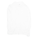 IPSY Womens Ruffle Blouse White V-Neck Long Sleeve Viscose L