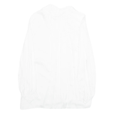 IPSY Womens Ruffle Blouse White V-Neck Long Sleeve Viscose L