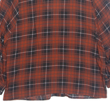 PULL&BEAR Womens Printed Top Red V-Neck Long Sleeve Check S