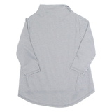 Womens Printed Top Black High Neck 3/4 Sleeve Gingham S