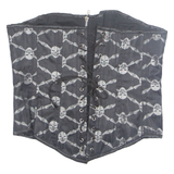 Skull And Bones Womens Printed Corset Black Crazy Pattern XL