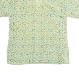 SILK TOUCH Womens Printed Top Green V-Neck Silk Floral M