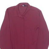 Womens Blouse Maroon Collared Long Sleeve UK 8