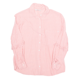 ONLY Womens Printed Shirt Pink Collared Long Sleeve Striped S