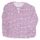 Womens Printed Blouse Pink Long Sleeve Floral L