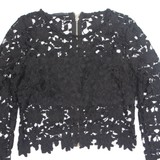 Cutout Womens Top Black Long Sleeve M
