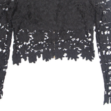 Cutout Womens Top Black Long Sleeve M