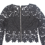 Cutout Womens Top Black Long Sleeve M