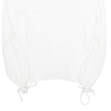 AVANT PREMIERE Womens Ruffle Blouse White V-Neck Long Sleeve M