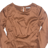 Womens Blouse Brown Long Sleeve S