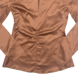 Womens Blouse Brown Long Sleeve S