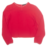 ZARA Womens Cropped Top Red Long Sleeve XS
