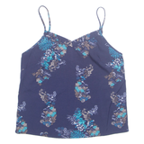 NEW LOOK Womens Camisole Vest Blue V-Neck Floral UK 10