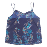 NEW LOOK Womens Camisole Vest Blue V-Neck Floral UK 10