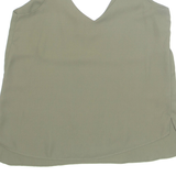 TOPSHOP Crop Petite Womens Camisole Vest Green V-Neck UK 6