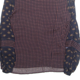 MORE&MORE Womens Printed Blouse Blue Long Sleeve Crazy Pattern M