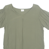 Womens Top Green V-Neck Viscose L